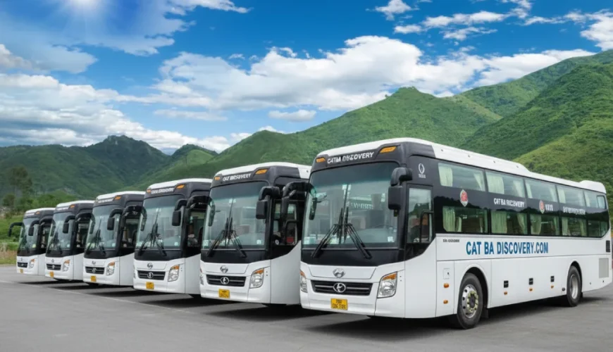 Luxury tourist bus for Ninh Binh Cat Ba Hanoi loop tour