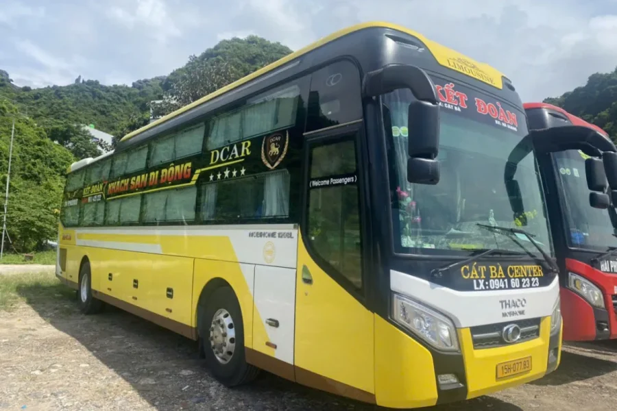 Direct sleeper bus from Sapa to Cat Ba crossing Tan Vu sea bridge