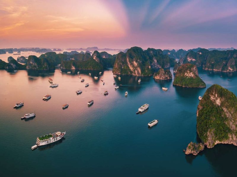 Ha Long Bay - where you will pass through during ferry trip